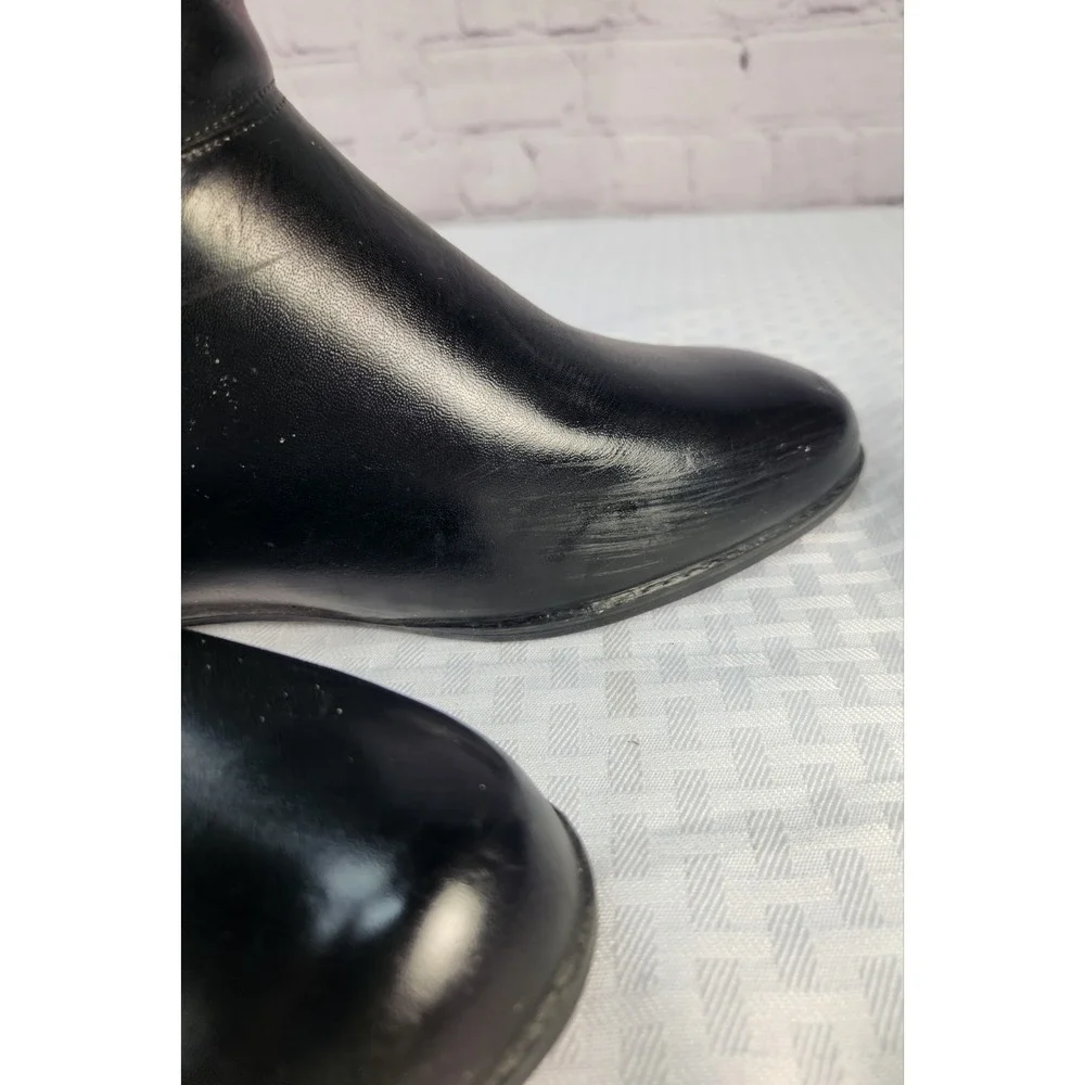 VTG Y2k 80s Black Rubber Insulated Fur Waterproof Rain Snow Heel Boots Size 9